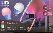 LIFX Smarter Light Starter Kit 2 LED Bulbs + 40" Lightstrip RGB A19 Alexa Google