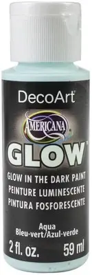 6 Pack Americana Glow In The Dark Paint 2oz-Aqua DAGC2OZ-381