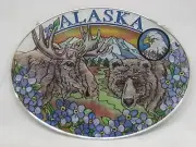 Amia Alaska Moose Bear 7452 Large Oval Suncatcher , 6-1/2-Inch W by 9-Inch L,