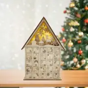 Christmas Advent Calendar Lighted Advent Calendar 2024 DIY with Drawers Wood
