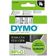 DYMO D1 Label Tape 12mm x 7m Black on Clear