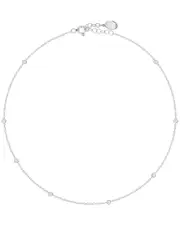 Gabi Rielle Silver CZ Bejeweled Choker Necklace