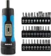 Neiko 10574A 1/4” Drive Torque Wrench Screwdriver Set | 1/4 Inch, Black,blue