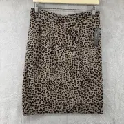 Nic+Zoe Pencil Skirt Women S Leopard Print PullOn Elastic Waist Knee Length New