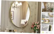 Gold Oval Mirror for Bathroom 20x28 Inch, Oval Vanity Mirror Gold Metal