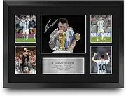 HWC Trading FR A3 Lionel Messi Argentina Gifts Printed Signed Autograph Picture for Football Fans and Supporters - A3 Framed