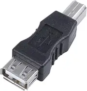 Barbuly USB Printer Adapter Type A Female - Type B Male Black Silver Tone