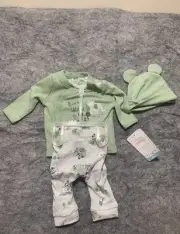 Disney Baby Infant Size NB 3pc Mickey Mouse Jungle Shirt, Pants & Hat Set 0446