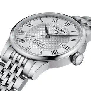 【TISSOT 天梭】LE LOCLE 力洛克 80小時自動機械男錶 母親節 禮物(T0064071103300)