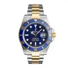 Rolex Submariner Watch 41MM Blue Index Hour Markers Dial Yellow Gold