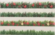 EDIBLE RICE WAFER PAPER CHRISTMAS BAUBLES/HEARTS BORDER CAKE DECORATION FRILL