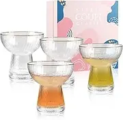 Stemless Margarita Glasses Set of 4, Cute Margarita Glasses, Cocktail Glasses for Party, Wine Glasses Set for Cocktails and Mixed Drinks