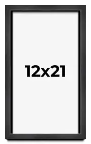 12x21 Shadow Box Frame Grey Charcoal Black | 0.875 Inches Deep | Solid Wood Shad