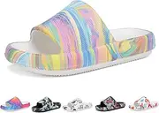[Tormigo] Boys and Girls Cloud Slides for Kids – Non-Slip Summer Slippers Lightweight Beach, Pool, and Indoor Shower Sandals