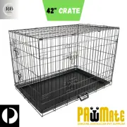 Dog Puppy Pet Cat Travel Camping Cage Foldable Crate Train Kennel 42 inch Tray