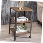End Table, Accent Table Color for Living Room,MDF Top & Shelf 3-Tier Walnut