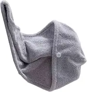 Baluue Hair Dry Towel Wrap Soft Material Hair Drying Cap Quick Drying Towel Dry Hair Cap Absorbent Cap Grey