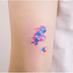 彩色魚鱗紋身貼紙 【WAWA TATTOO】新款原創韓國仿真小清新少女紋身貼紙微刺青貼紙少女可愛卡通紋身貼紙K38