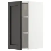 METOD wall cabinet with shelves, white/Lerhyttan black stained, 30x37x60 cm