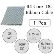 1Pcs 1 Meter 64 Core IDC Ribbon Cable 28 AWG 300V DC 0.9mm Thick 1.27mm Pitch