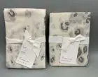 Pottery Barn White Snow Leopard Organic Percale Shams Euro Set of 2 1194T