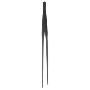 Stainless Steel Tweezers 7.9" Long Handle Straight Tips Tweezers, Black