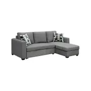 Fontana Pullout Sofa Bed with Storage Chaise Lounge Sarantino - Grey