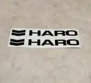 Haro 8x1.5" black / white pre cut quality weather proof sticker 2pcs