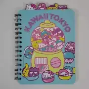 Sanrio Hello Kitty, My Melody, Tuxedo Sam, Chococat Spiral Tab Notebook