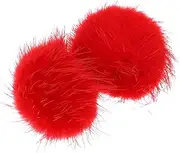 DOITOOL 2pcs Faux Fur Pom Pom Balls for DIY Crafts Fluffy Accessories for Keychains Scarves and Hair Charms Soft and Stylish Ball Charms for Fashionable Touch