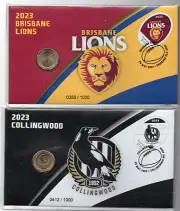 ✅️2023 AFL PNC Collingwood Brisbane $1 Coin Limited Numbered Only 1000 Made