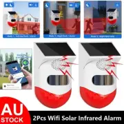 Tuya WiFi Solar Powered Wireless Infrared Motion Sensor Strobe Siren 120dB Alarm