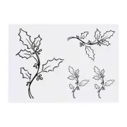 4 x 'Sprig Of Holly' Temporary Tattoos / Transfers (TO00013998)