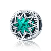 925 Sterling Silver Romantic Snowflake Beads For Diy Bracelets & Necklaces