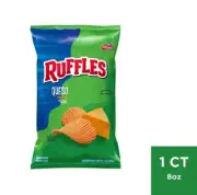 New Exclusive RUFFLES Queso Cheese Cheddar Sazonadas Potato Chips 8oz