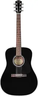 [Fender] Acoustic Guitar, with 2-Year Warranty, CD-60 Dreadnought V3 Classic Design with Rounded Walnut Fingerboard and Alloy Steel Strings, Glossed Black Finish, Spruce Top, Includes Hard-Shell Case