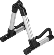 Ukulele Folding Display Holder, Light and Portable Aluminum Alloy Guitar Stand for Studio for Home (Silver)