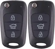 Kelay 3 Button Hyundai Key Case for Hyundai i20 i30 i35 ix20 ix35, Kia Ceed Soul Sportage Venga Remote Control Hyundai Key Folding Car Key - 2 Pieces