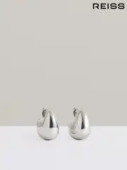 Reiss Silver Tone Calla Curve Scoop Earrings (F27966) | $120