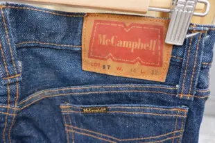 W34 高磅數 McCampbell 原色 vintage 鎖鏈褲腳 老拉鍊頭 日本製