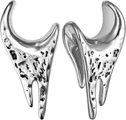 [Twolobes] 2 PCS Ear Gauges dark drop saddle tunnles for Stretched Ears Hypoallergenic 316 Stainless Steel Ear cuff Tunels plugs 00G 8mm-16mm(0G-5/8'') Body Piercing Jewelry gold silver black