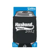 Husband Since 2012 - Funny Novelty Stubby Holder With Base