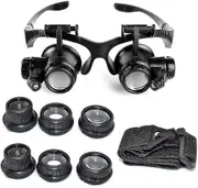 Ghyt 10x 15x 20x 25x Magnification, Adjustable Led Light Magnifier