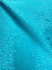 TURQUOISE BLUE Floral Brocade Fabric (60 in.) Sold By The Yard