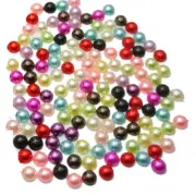 2000 Half Pearl Bead 4mm Flat Back Gem Scrapbook Craft Pick Your Colour