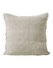 [Aura Home] Vintage Linen Fringe Cushion in Natural