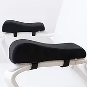 Chair Ergonomic armrest Cushions Elbow Pillow Pressure Relief Office Chair Gaming Chair armrest with Memory Foam armrest Pads 1-Piece Set of Chair (Black-1, One Size)