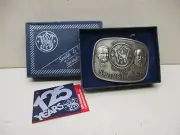 SMITH & WESSON 125TH ANNIVERSARY BELT BUCKLE, 1977, NIB W/CERTIFICATE, SCARCE