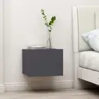 Wall Mount Bedside Table Grey Floating Nightstand 2-Drawer Cabinet Storage Unit