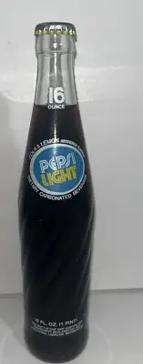 Vintage 70s Pepsi Light Cola & Lemon Diet Soda 16 oz Bottle FULL